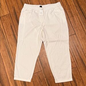 J. Crew Factory Sz 16 White Linen Blend Pants
